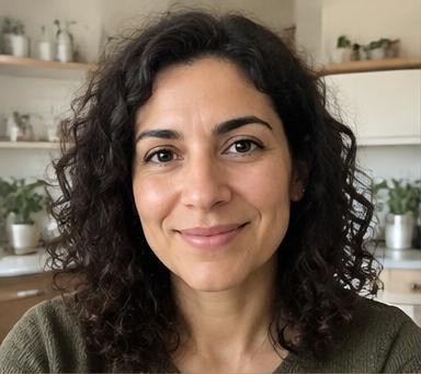 AI-generated portrait of fictional reviewer Maya R.